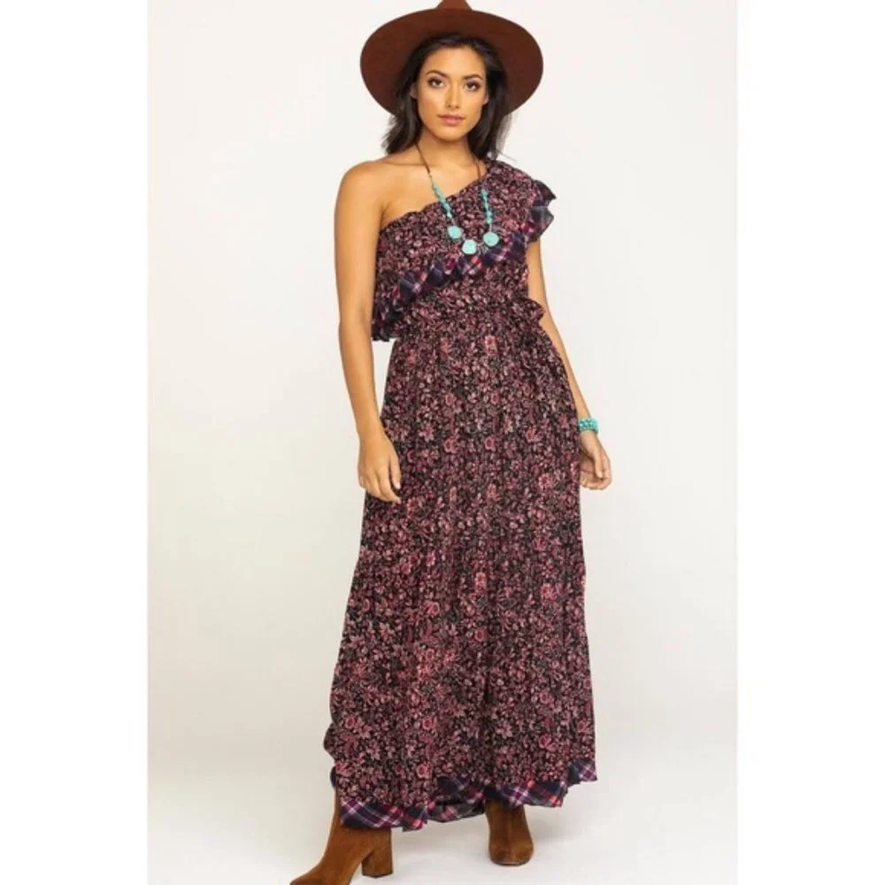 Free People What About Love Ruffle Maxi Dress